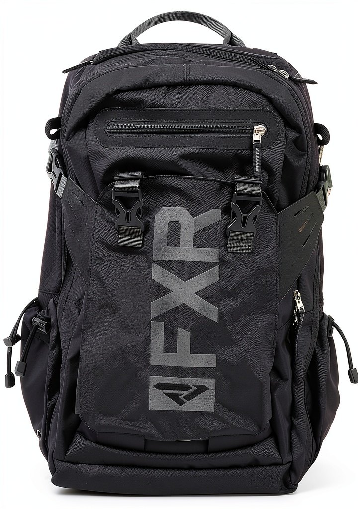 Rider mounting the FXR Ride Pack on a sport motorcycle