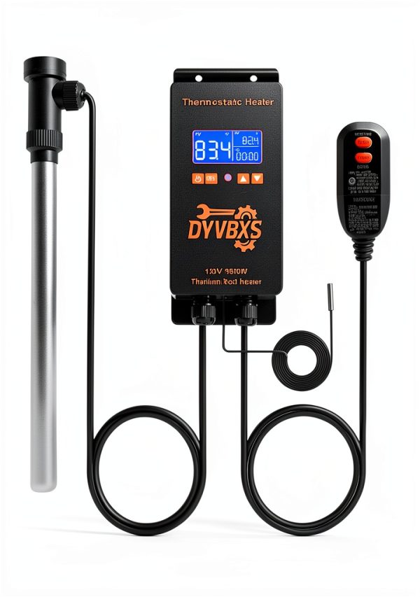 1500W Immersion Water Heater, Fully Submersible Portable Electric Heater with Digital Temperature Controller and Sensor for Bathtub Pool Hot Tub Bucket Stock Tank Cattle Trough-0
