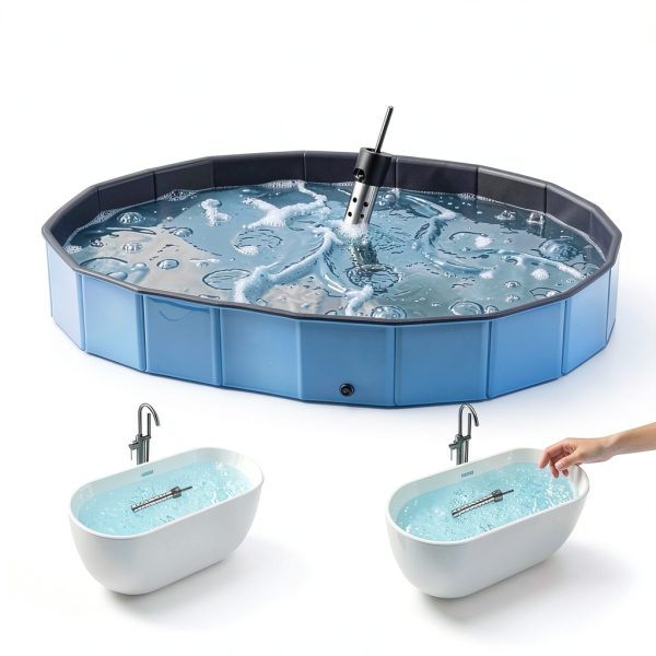 Portable Water Heater – 1300W Immersion Heater for Bathtub with Switch Control, Bucket, Hot Tub, and Mini Inflatable Pool – Fast Heating with Rust-Resistant 304 Stainless Steel Cap(Black)-5