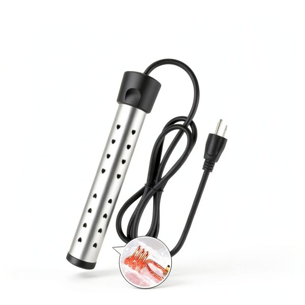 Portable Water Heater – 1300W Immersion Heater for Bathtub with Switch Control, Bucket, Hot Tub, and Mini Inflatable Pool – Fast Heating with Rust-Resistant 304 Stainless Steel Cap(Black)-1